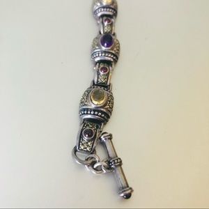 Sterling silver bracelet with inlaid stones
